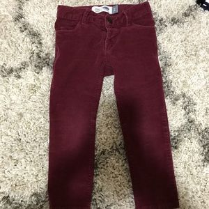 Toddler girl Maroon corduroys (skinnies)